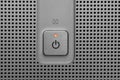 Red light power button in electronic device Royalty Free Stock Photo