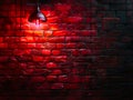 A red light is shining on a brick wall Royalty Free Stock Photo