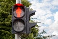 Red light at traffic lights for pedestrians Royalty Free Stock Photo