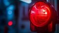 Red Traffic Light at Night Royalty Free Stock Photo