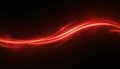 Red Light Wave Abstract Design on Black Background for Technology and Digital Art Royalty Free Stock Photo