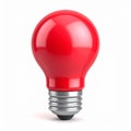 Red Lightbulb on White Background Royalty Free Stock Photo