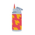 Red Lighter as Portable Device for Igniting Cigarette and Generating Flame Vector Illustration Royalty Free Stock Photo