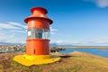 Red Lighthouse above Stykkisholmur, Iceland