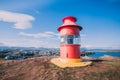 Red Lighthouse above Stykkisholmur, Iceland