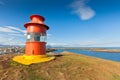 Red Lighthouse above Stykkisholmur, Iceland