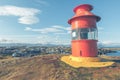 Red Lighthouse above Stykkisholmur, Iceland