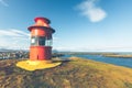 Red Lighthouse above Stykkisholmur, Iceland