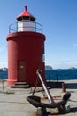 Red lighthouse at Aalesund in Norway Royalty Free Stock Photo