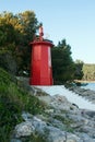 Red lighthouse Royalty Free Stock Photo