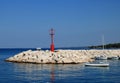 Red lighthouse in  Fazana in Croatia Royalty Free Stock Photo