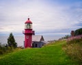 Red lighthouse in Gaspe, Quebec