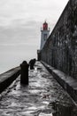 Red lighthouse of la Chaume Royalty Free Stock Photo