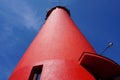 Red lighthouse - view from below Royalty Free Stock Photo