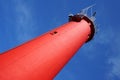 Red lighthouse - view from below Royalty Free Stock Photo