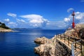 Red lighthouse in Veli Losinj, island Losinj, Croatia Royalty Free Stock Photo