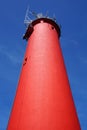 Red lighthouse - view from below Royalty Free Stock Photo