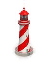 Red lighthouse on white background Royalty Free Stock Photo