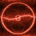 Red lightning ball, abstract electrical plasma Royalty Free Stock Photo