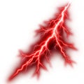 Red lightning isolated on white background Royalty Free Stock Photo