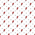 Red Lightning seamless pattern. old school style Royalty Free Stock Photo