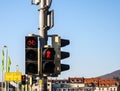 Red lights for pedestrians and cyclists Royalty Free Stock Photo