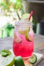 Red Lime Soda Soda beverage A mixture of Red nectar, salt, lemon Royalty Free Stock Photo