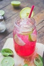 Red Lime Soda Soda beverage A mixture of Red nectar, salt, lemon Royalty Free Stock Photo