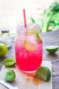 Red Lime Soda Soda beverage A mixture of Red nectar, salt, lemon Royalty Free Stock Photo