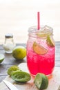 Red Lime Soda Soda beverage A mixture of Red nectar, salt, lemon Royalty Free Stock Photo