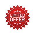 Red limited offer. Special offer badge. Big sale special offer. Vector background. Store label. Vector illustration. Royalty Free Stock Photo