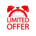 Red limited offer. Special offer badge. Big sale special offer. Vector background. Store label. Vector illustration. Royalty Free Stock Photo