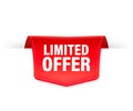 Red limited offer in vintage style. Sticker design. Sale, discount, special offer concept. Royalty Free Stock Photo