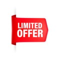 Red limited offer in vintage style. Sticker design. Sale, discount, special offer concept. Royalty Free Stock Photo