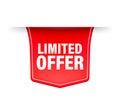 Red limited offer in vintage style. Sticker design. Sale, special offer concept. Royalty Free Stock Photo