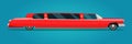Red limousine isolated. Royalty Free Stock Photo