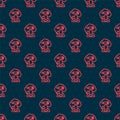 Red line Addiction to the drug icon isolated seamless pattern on black background. Heroin, narcotic, addiction, illegal