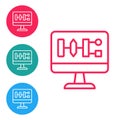 Red line Algorithm icon isolated on white background. Algorithm symbol design from Artificial Intelligence collection Royalty Free Stock Photo