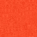 Red Line Bitcoin Seamless Pattern