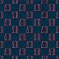 Red line Bullet icon isolated seamless pattern on black background. Vector Royalty Free Stock Photo
