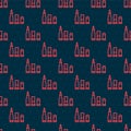 Red line Bullet icon isolated seamless pattern on black background. Vector Royalty Free Stock Photo