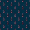 Red line Bullet icon isolated seamless pattern on black background. Vector Royalty Free Stock Photo