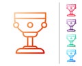 Red line Christian chalice icon isolated on white background. Christianity icon. Happy Easter. Set color icons. Vector Royalty Free Stock Photo