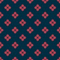 Red line Computer processor with microcircuits CPU icon isolated seamless pattern on black background. Chip or cpu with Royalty Free Stock Photo