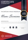 Red line Elegance vertical certificate with Vector illustration ,white frame certificate template with clean and modern pattern