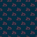 Red line Experimental mouse icon isolated seamless pattern on black background. Vector Royalty Free Stock Photo