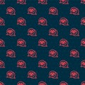 Red line Grandfather icon isolated seamless pattern on black background. Vector