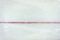 Red line on ice hockey ground. Fragment, hockey, concept Royalty Free Stock Photo