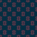 Red line Leather icon isolated seamless pattern on black background. Vector