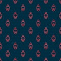 Red line Loss of friend icon isolated seamless pattern on black background. Vector